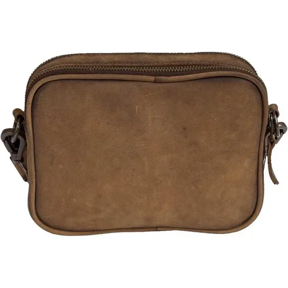 Women’s Leather Crossbody Bag OS with Dual Zips - Picture 4 of 6